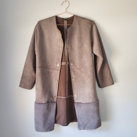 Zara Jackets & Blazers - Zara Designer Coat faux suede